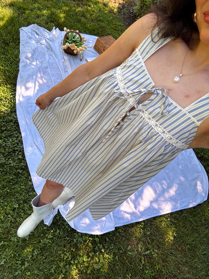 Blue Stripe Babydoll Dress