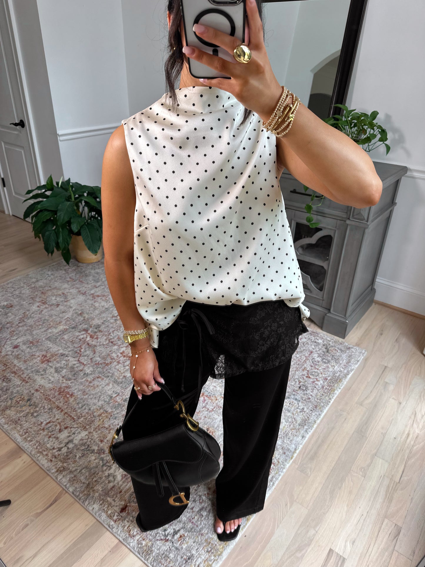 Nightfall Satin Lace Wrap Pants (Black)