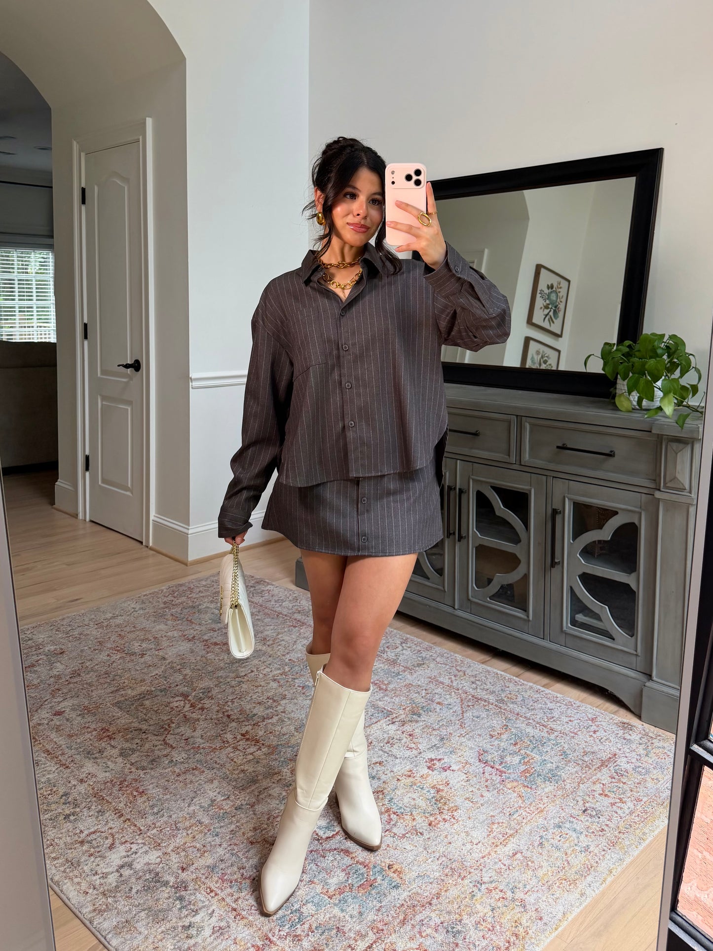 Fifth Avenue Grey Striped Set