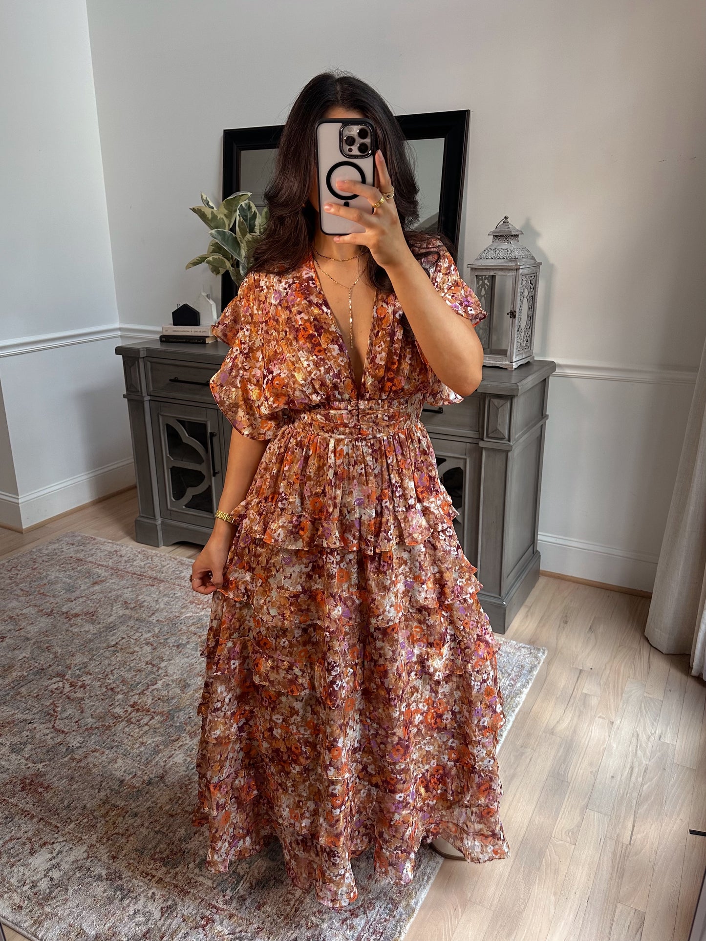 Marigold Ruffles Maxi Dress