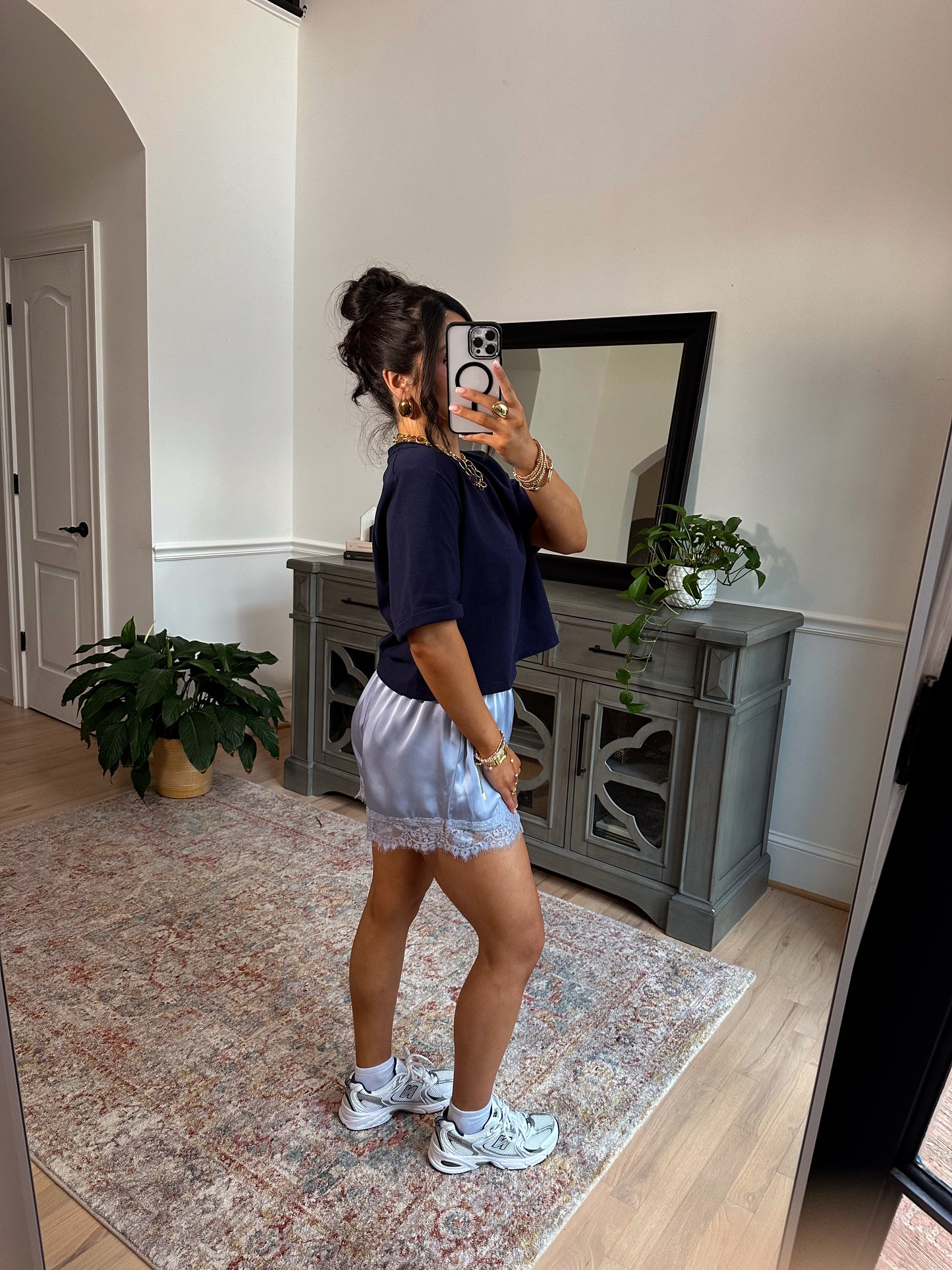 Daydreaming Lace Satin Shorts