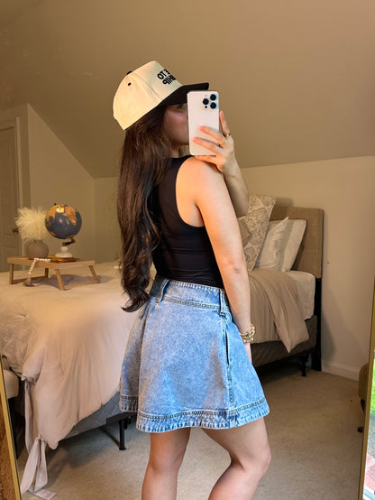 Flare Oversized Denim Shorts