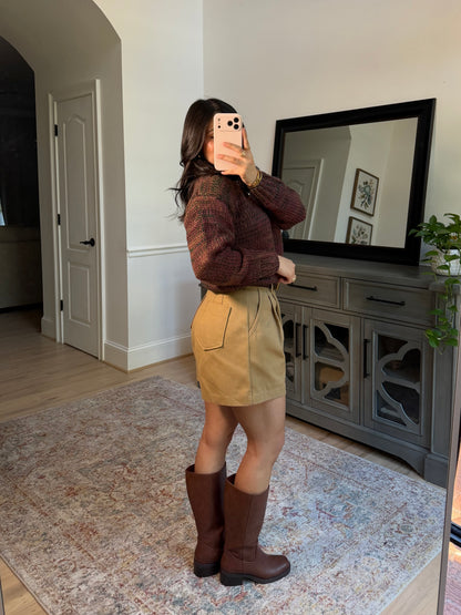 Khaki Pleated Tailored Shorts