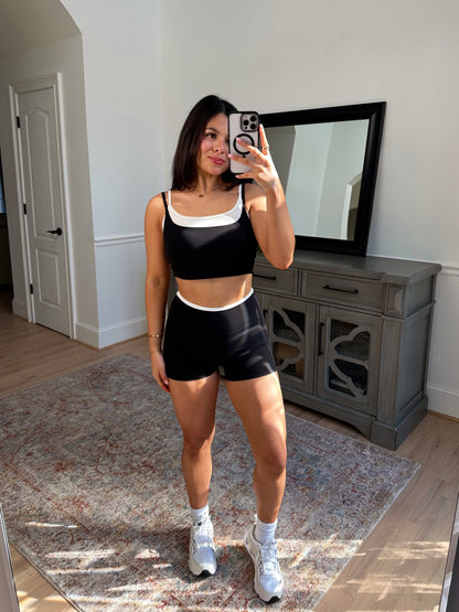 Black & White Double Layered Shorts