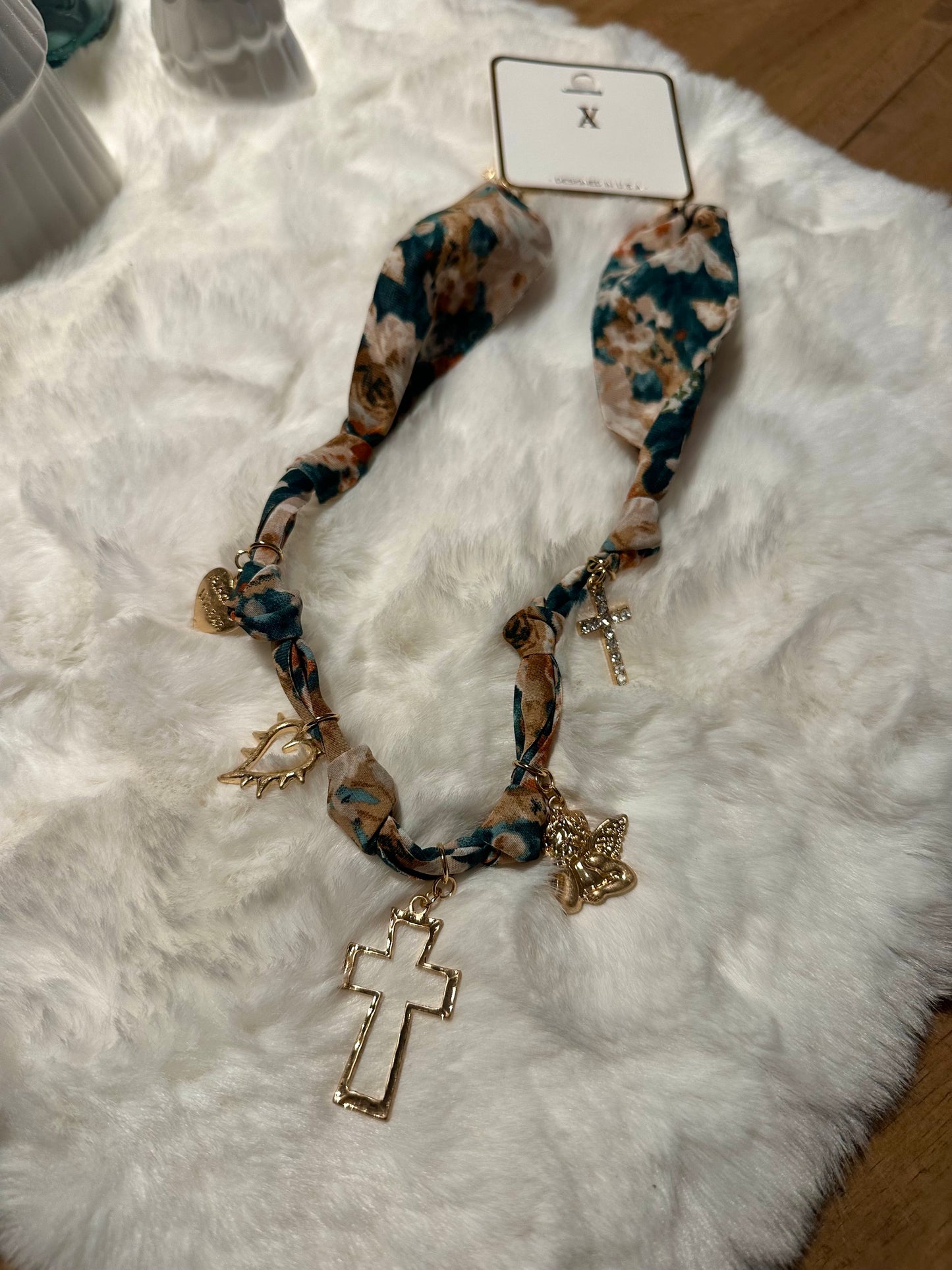 Forest Charm Scarf Necklace