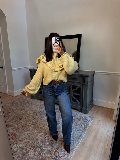 Golden Hour Ruffle Knit Sweater