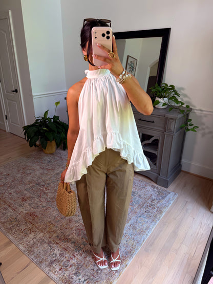 Harbor White Flowy Top
