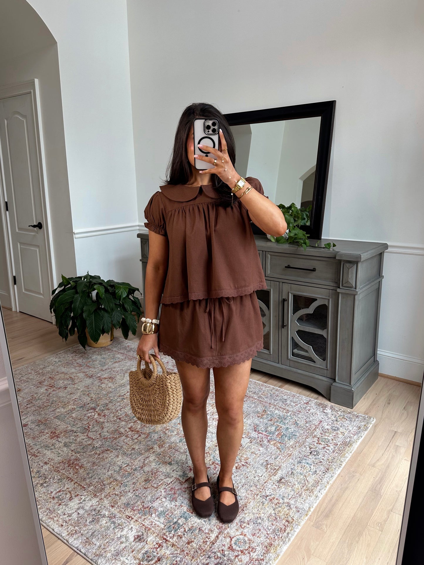 Cocoa Lace Top & Skort Set