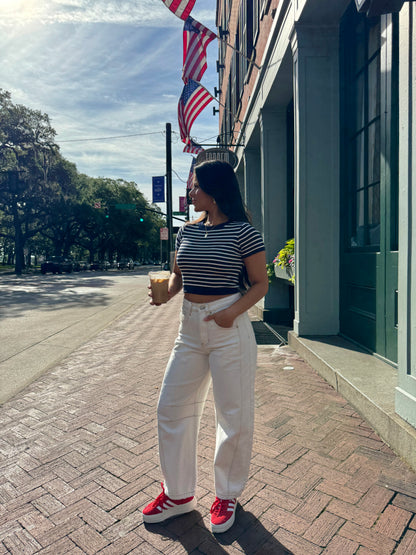 Navy Striped Soft Tee