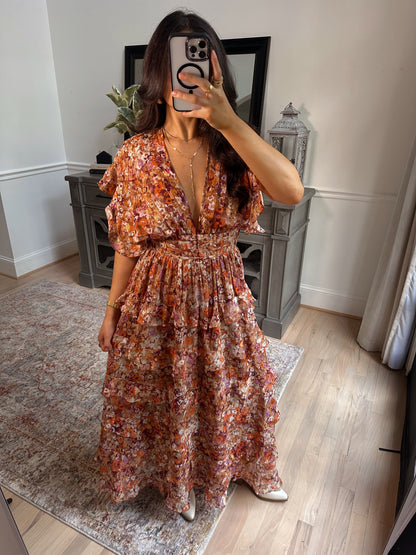 Marigold Ruffles Maxi Dress