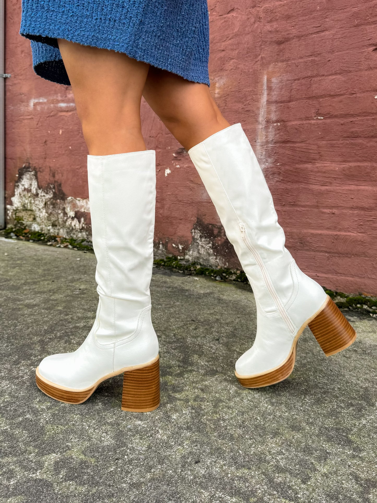 Dove Platform Knee-High Boot