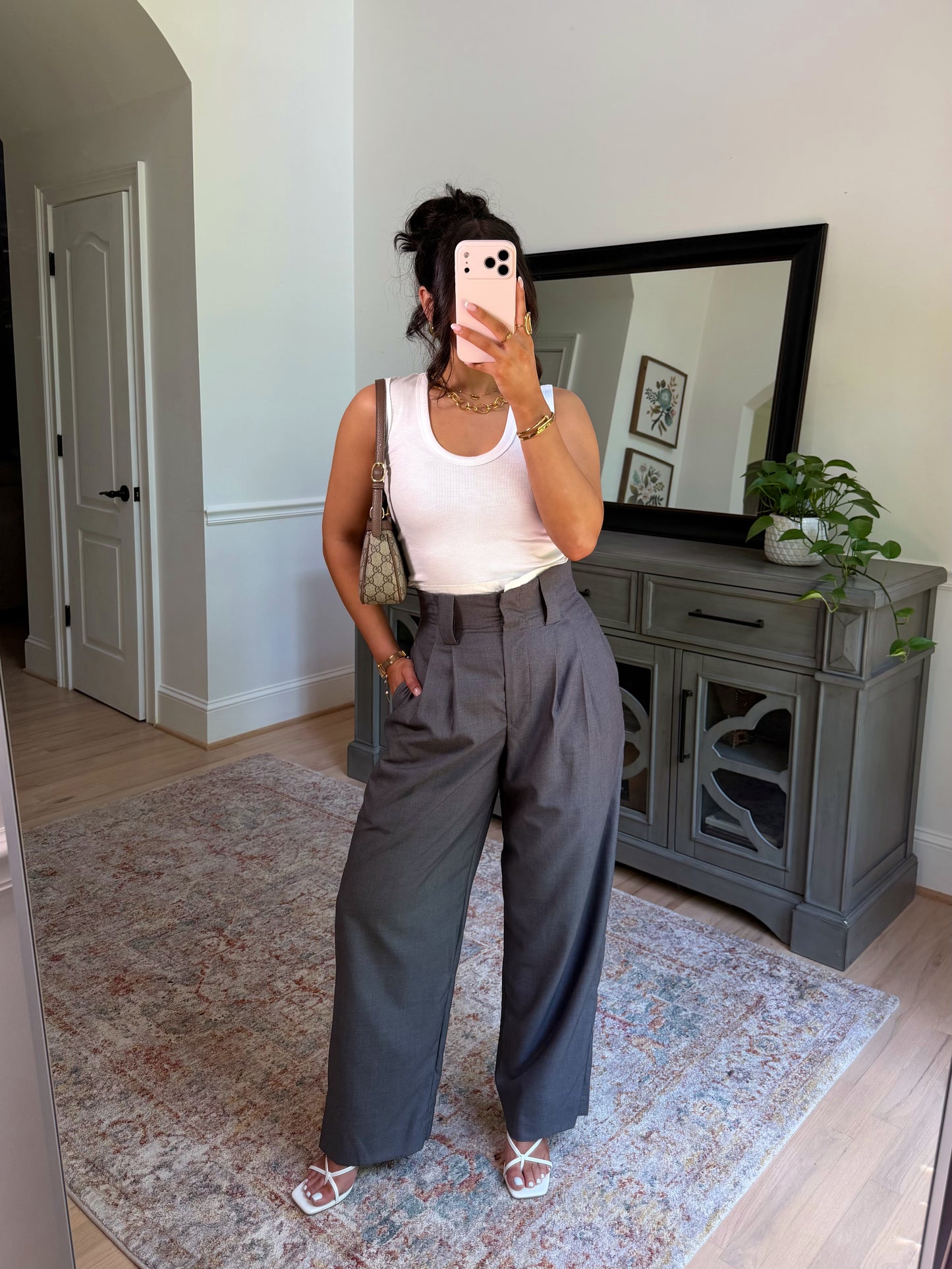 Cool Girl Grey Layered Trousers