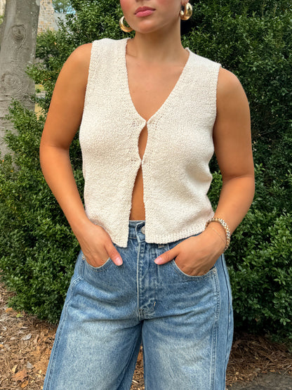 Beige Knit Vest