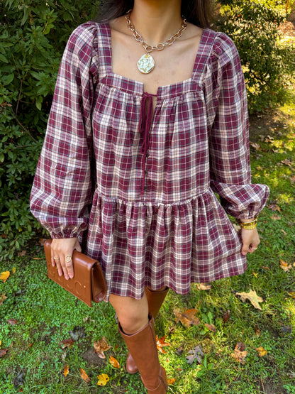 Cranberry Crush Plaid Dress