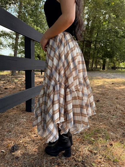 Tan Plaid Skirt