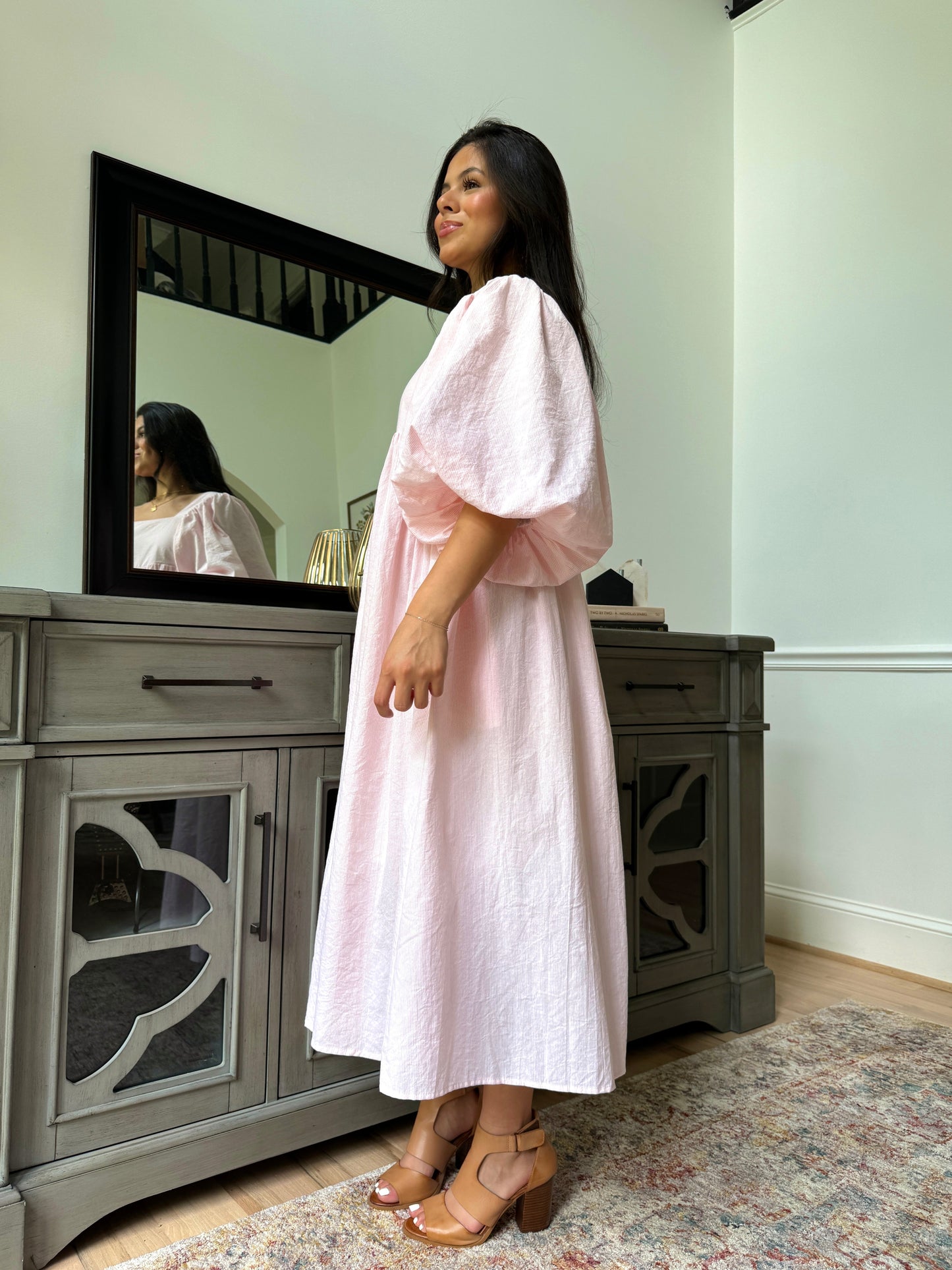 Baby Pink Puff Sleeve Dress