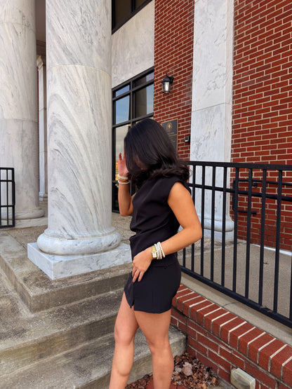 The Signature Black Top & Skort Set