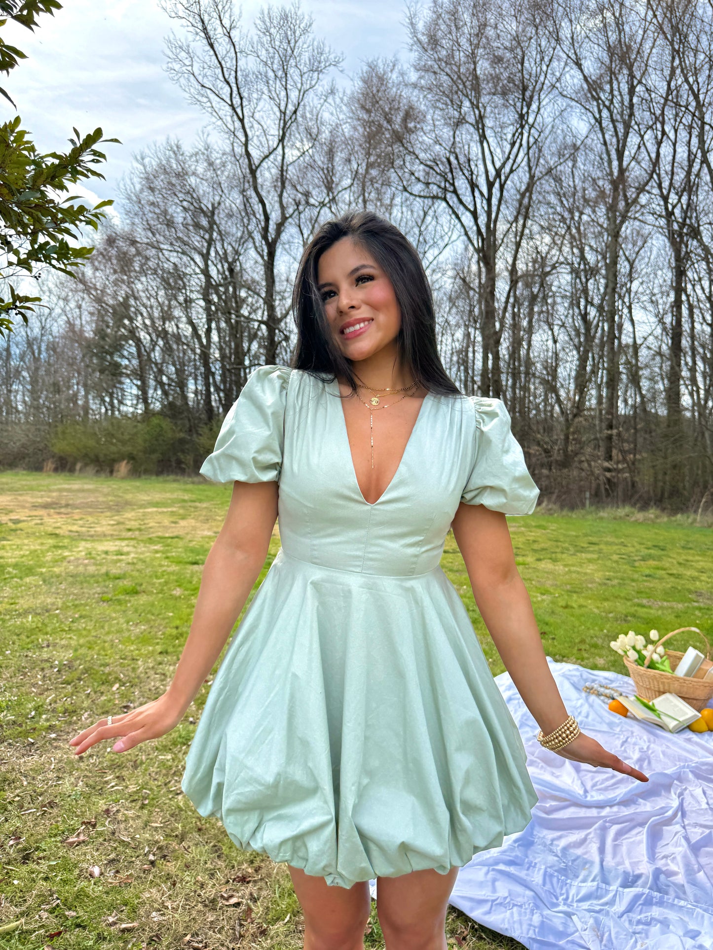 Sage Bubble Dress