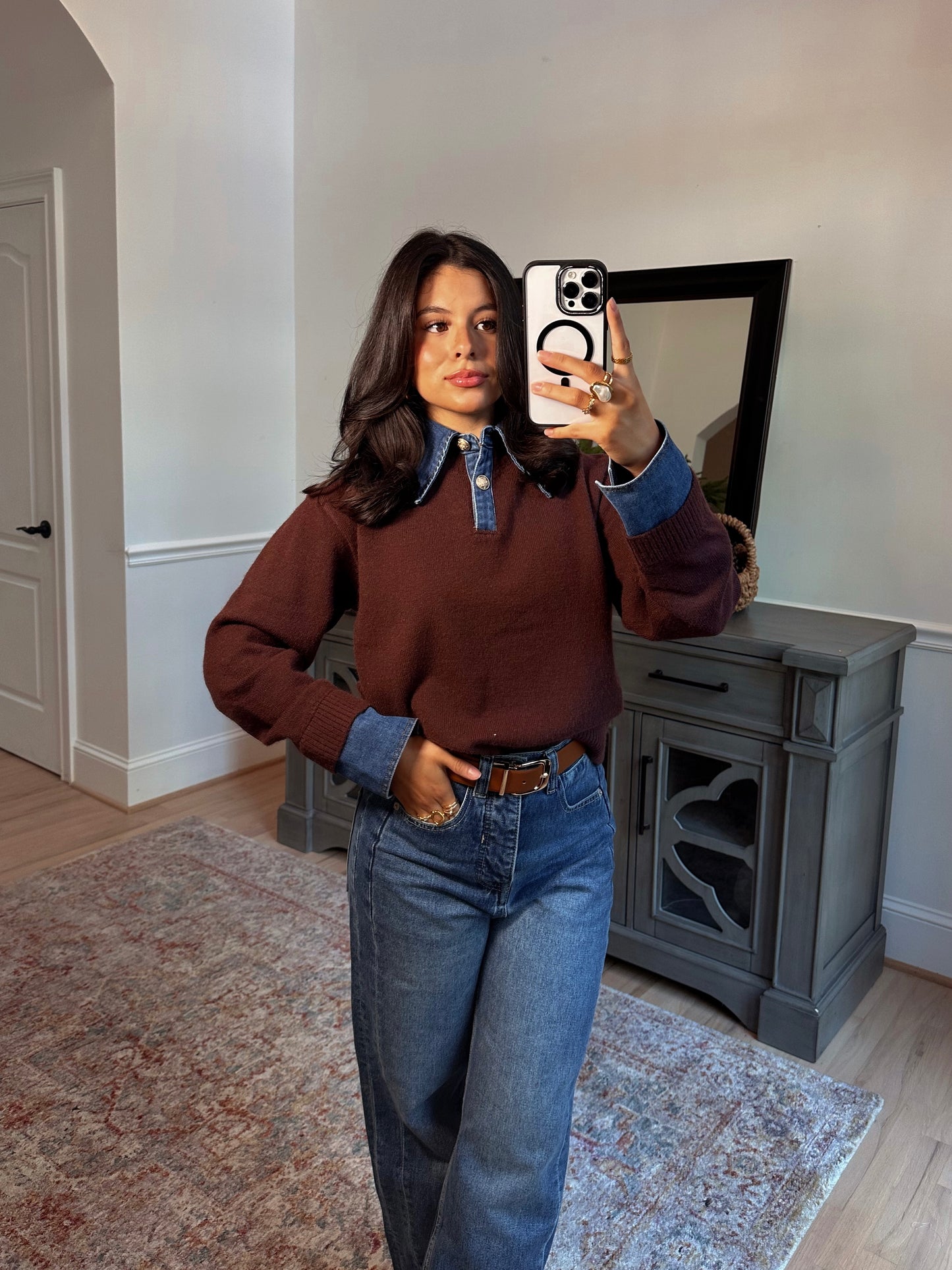 Espresso Couture Polo Denim Knit