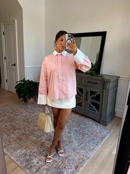Palma Blush Button Up Top