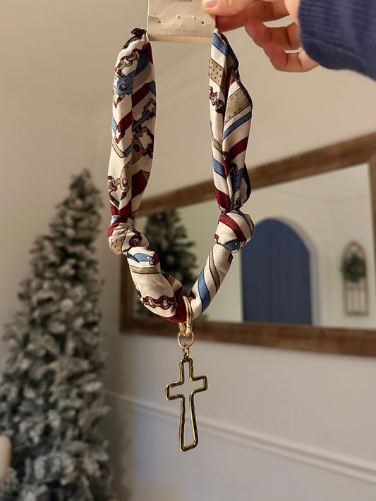 Luxe Cross Scarf Necklace