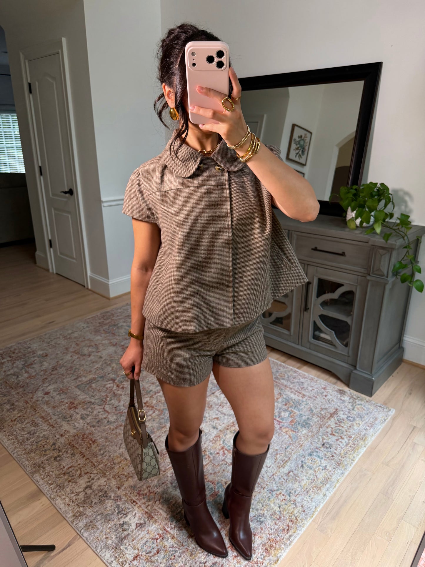 The Blair Houndstooth Shorts