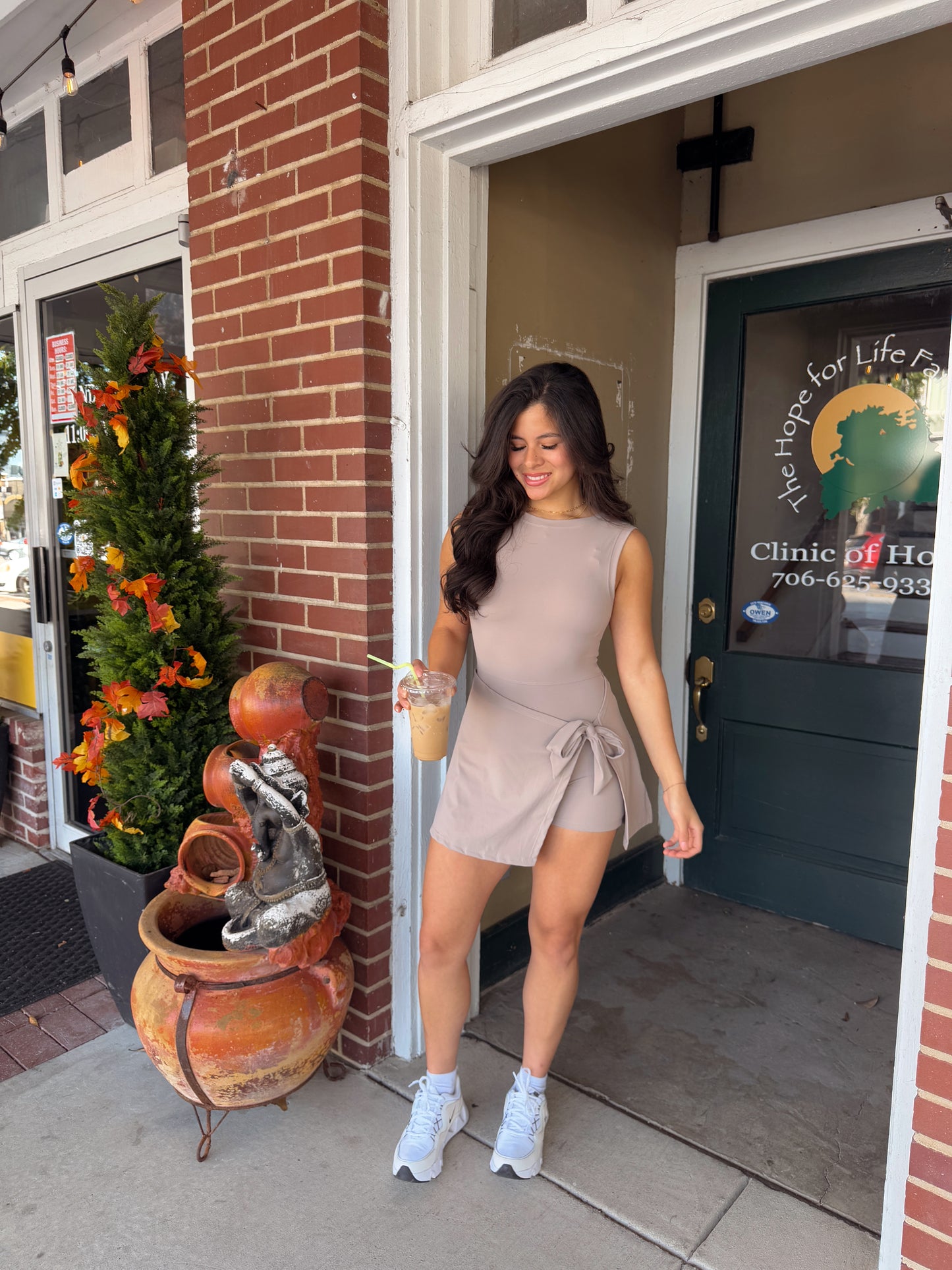 Taupe Wrap Active Romper