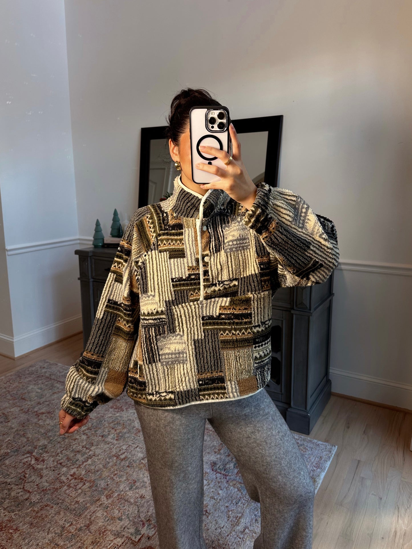 Mountain Lodge Patchwork Sherpa Sweater