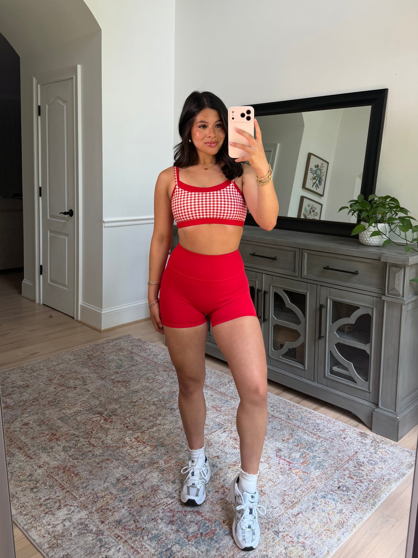 Red Gingham Sports Bra
