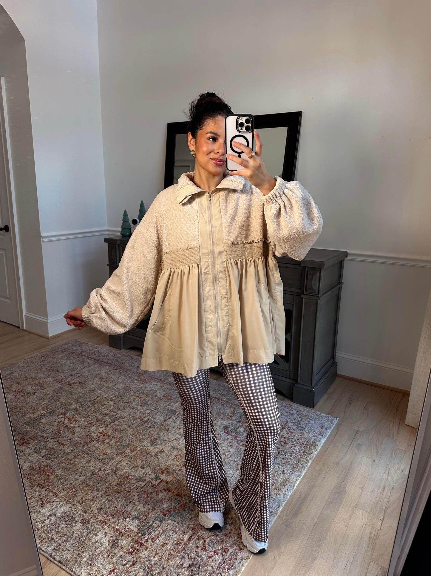 Sugar Cookie Fleece Zip-Up Babydoll Jacket