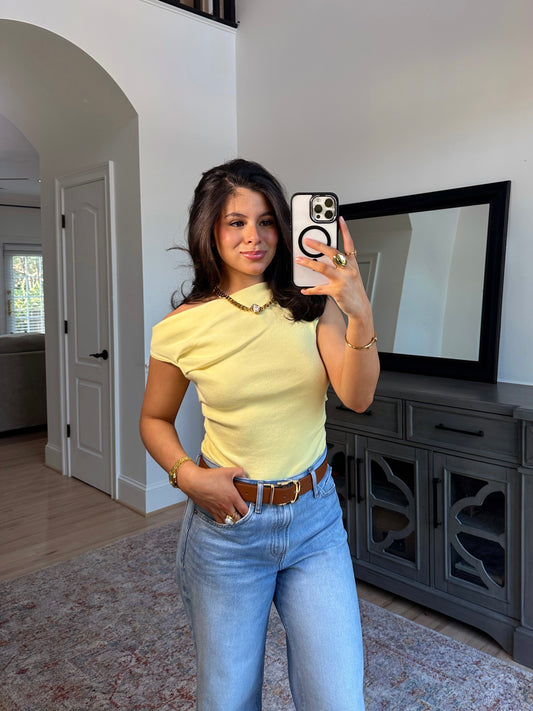 Lemon Crush Off-Shoulder Tank