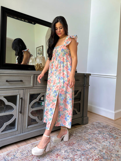 Floral Watercolor Midi Dress