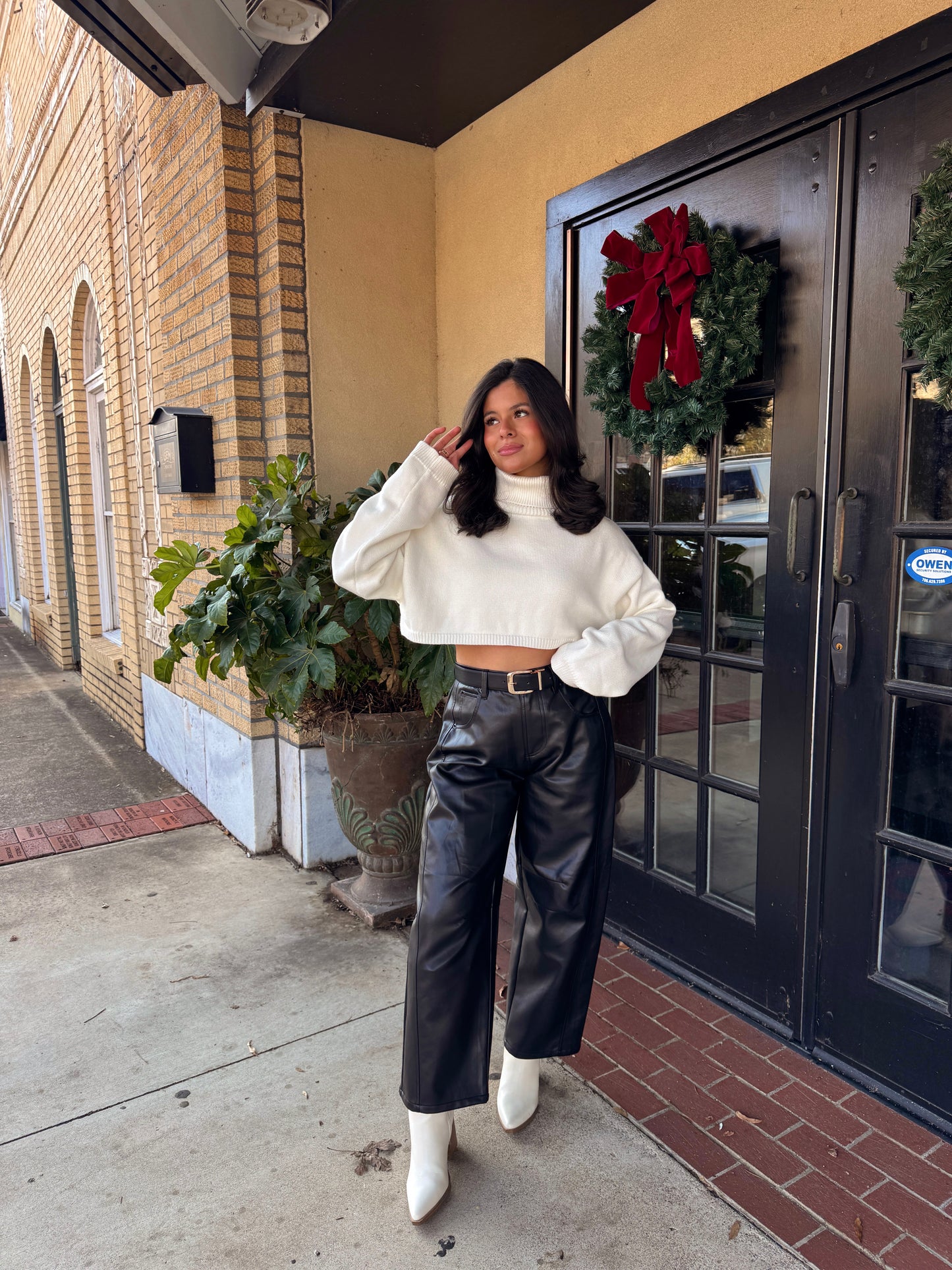 Black Essence Pleather Barrel Pants