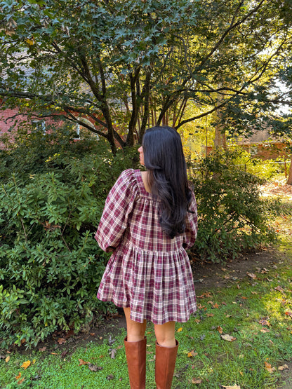 Cranberry Crush Plaid Dress