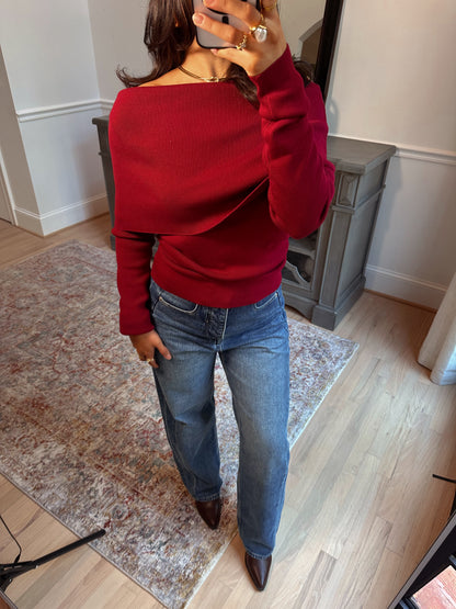 Apple Orchard Burgundy Knit Top