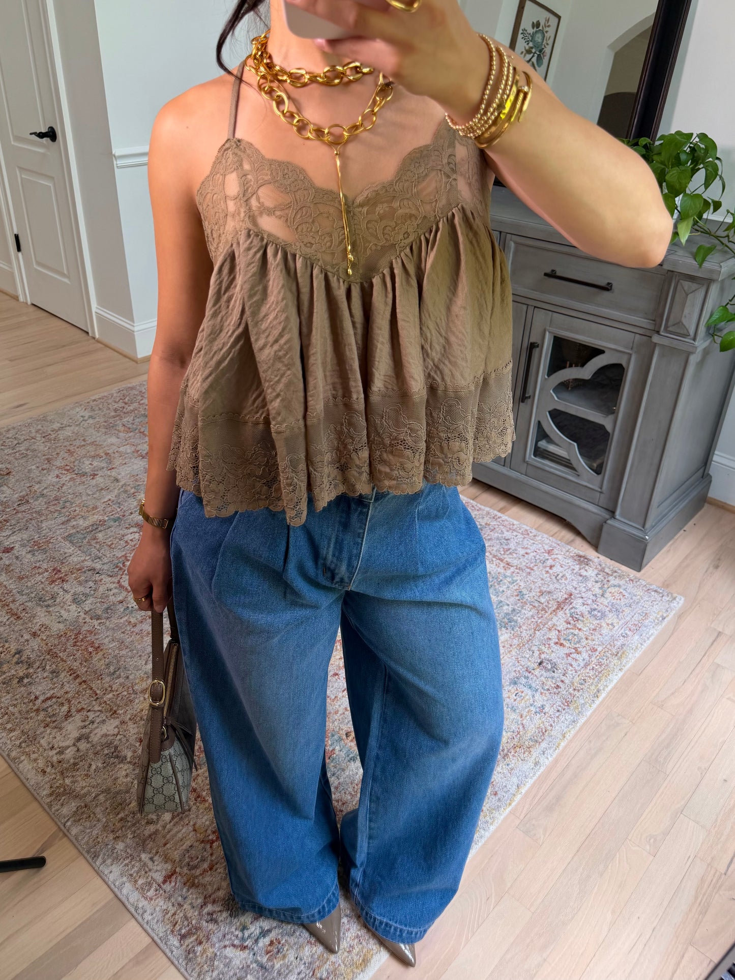 Oakley Pleated Wide Leg Jeans