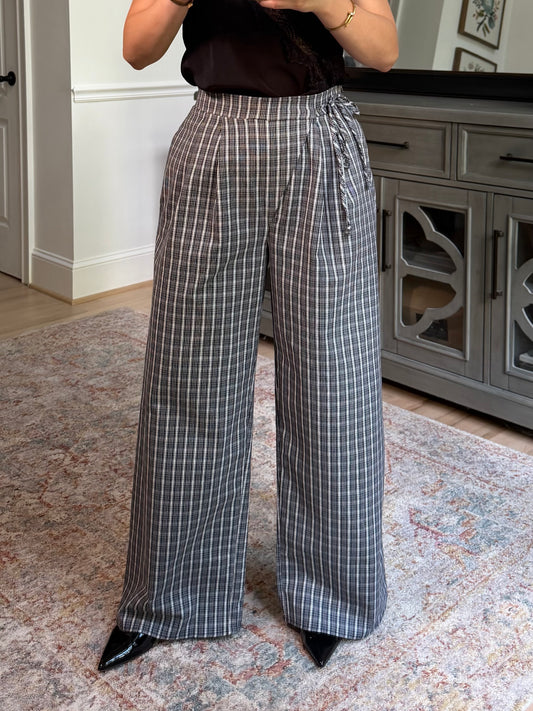 Ivy Black & White Plaid Pants