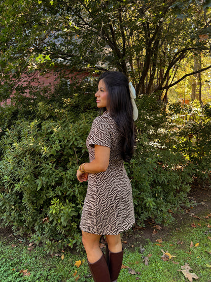 Hazelnut Geometric Dress
