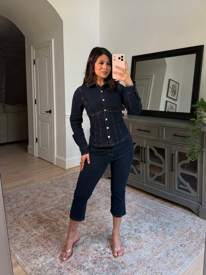 Brooklyn Denim Button-Up Top