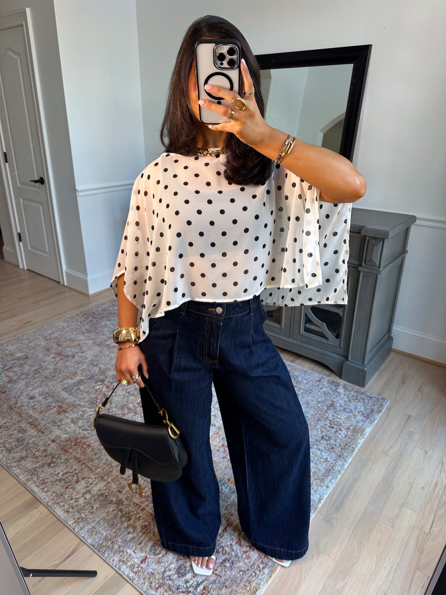 Celine Polka Dot Sheer Poncho