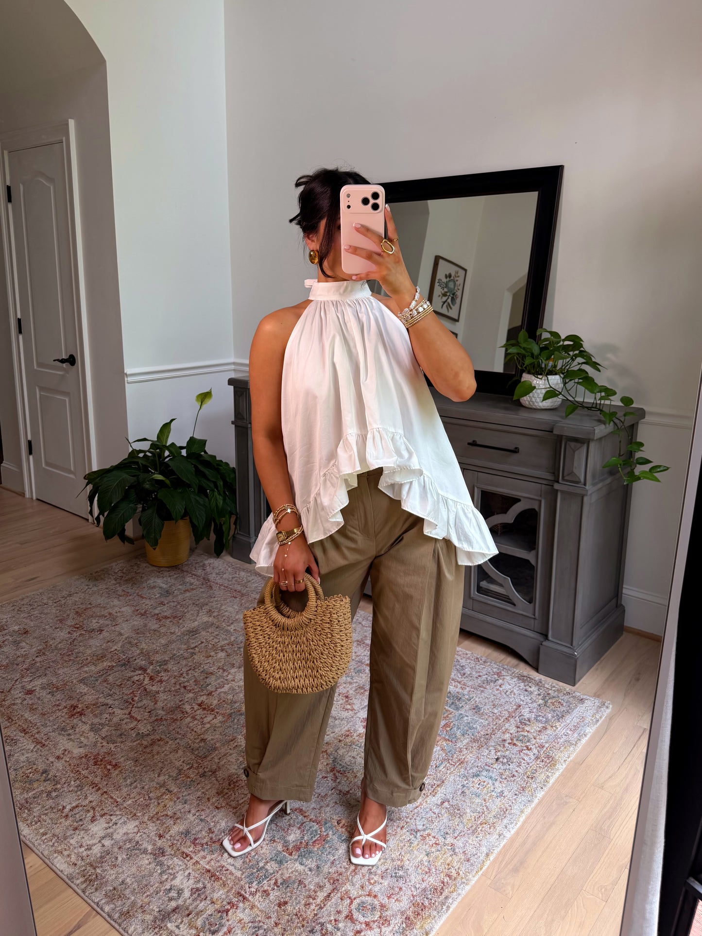 Harbor White Flowy Top
