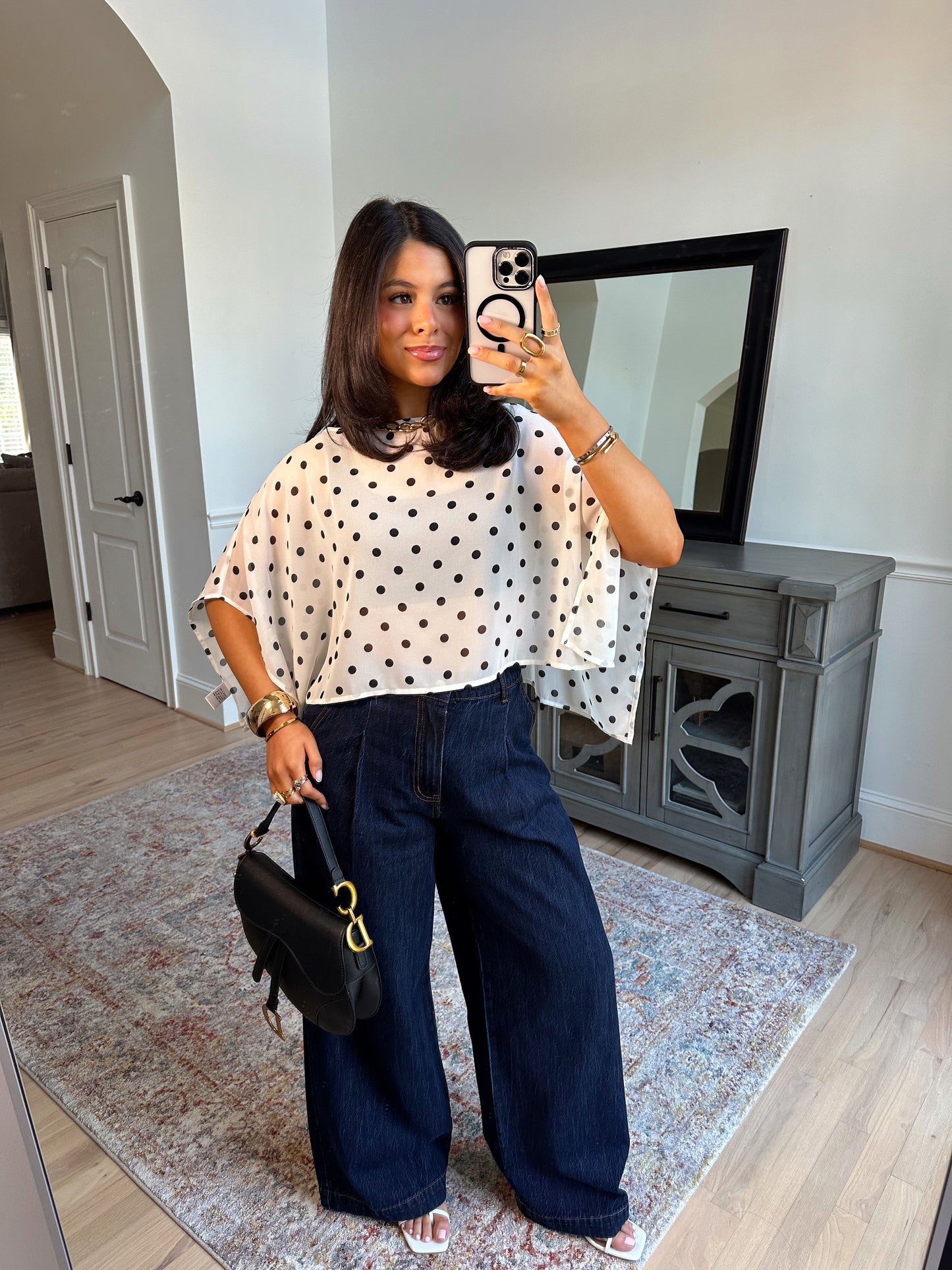 Celine Polka Dot Sheer Poncho