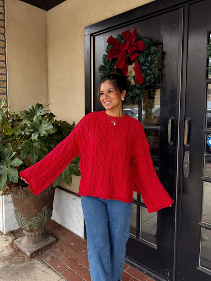 The Red Rouge Cable Knit Sweater