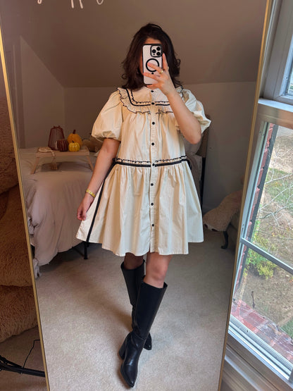 Cottage Chic Cream & Black Dress