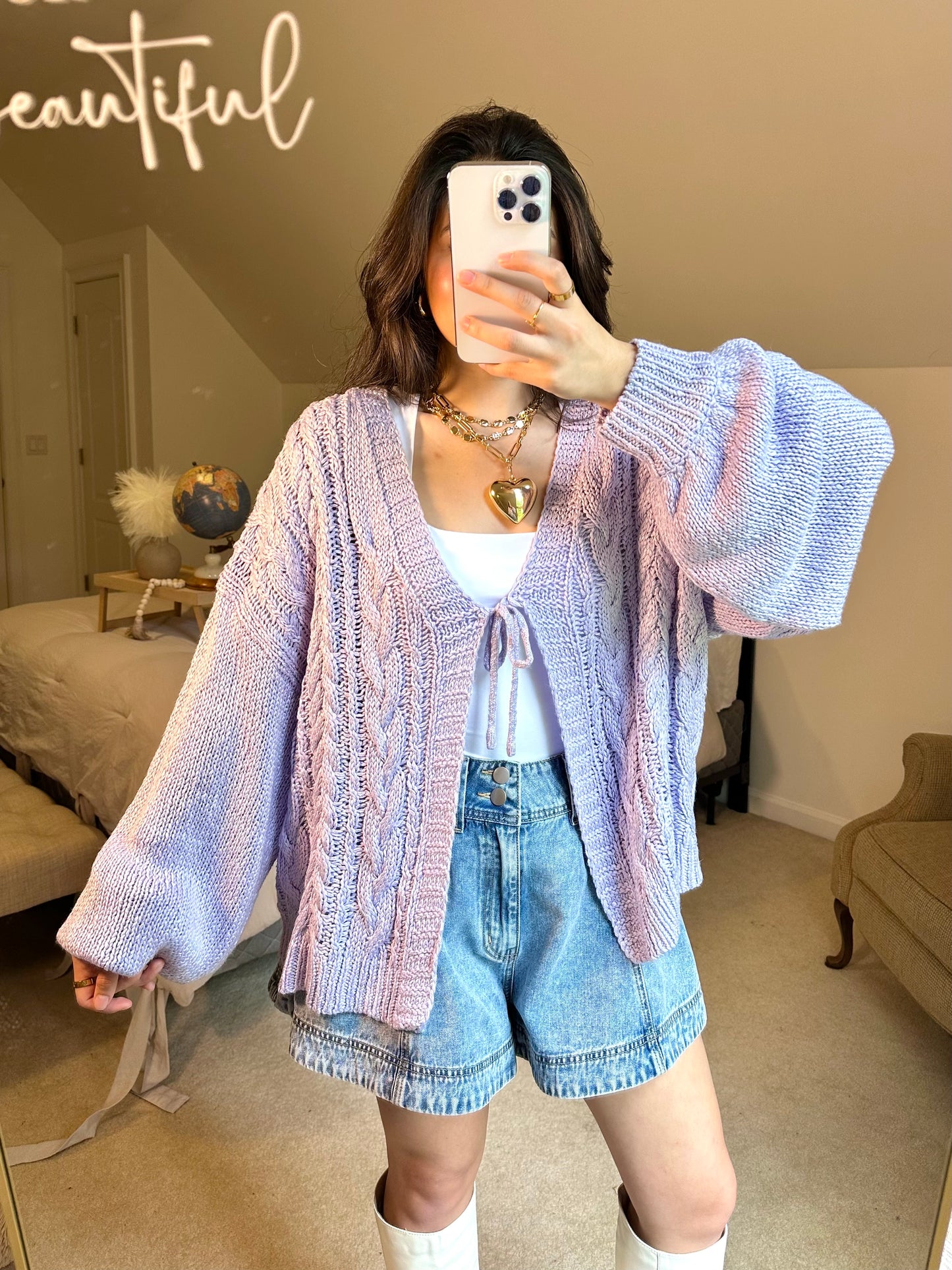 Soft Lavender Spring Cardigan