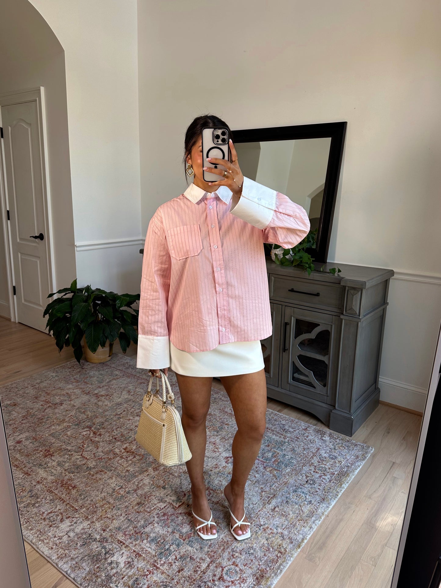 Palma Blush Button Up Top
