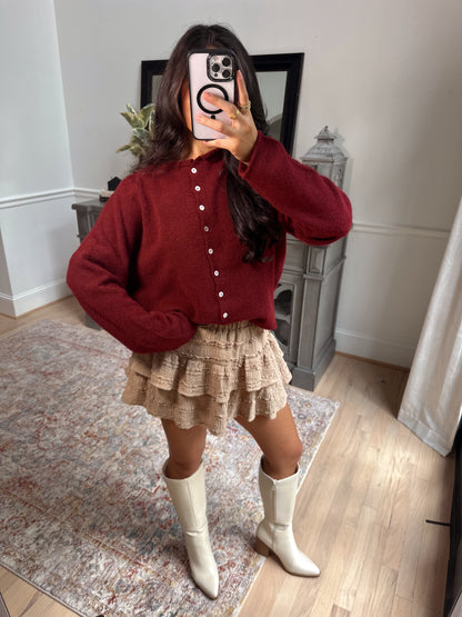 Wine Cardigan