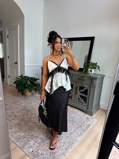 Soft Edge Satin Lace Top