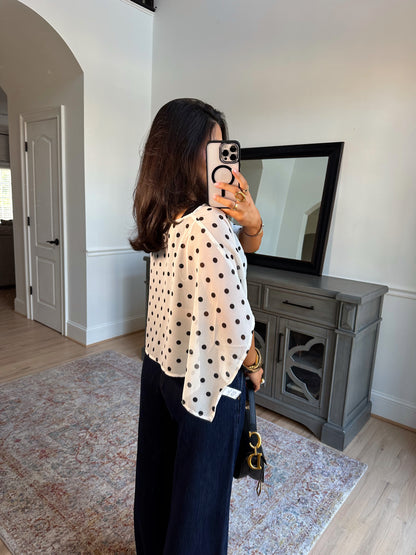 Celine Polka Dot Sheer Poncho