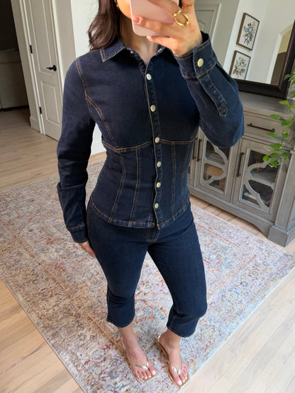 Brooklyn Denim Button-Up Top